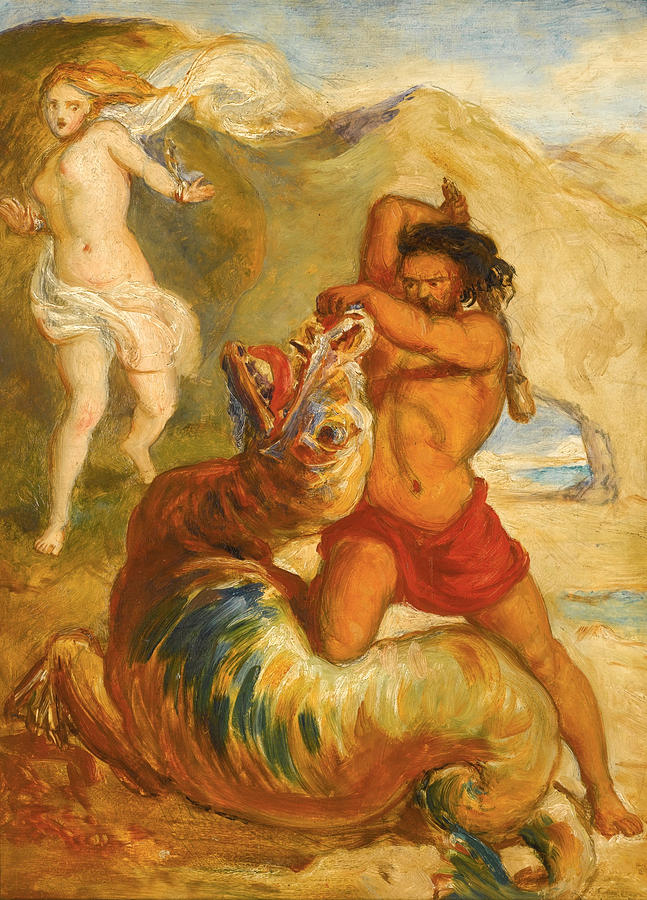John Everett Millais Painting - Perseus Saving Andromeda by John Everett Millais