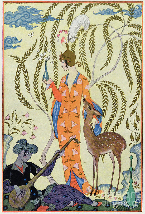 Deer Painting - Persia, 1912 by Georges Barbier by Georges Barbier