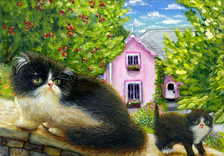 Persians at the Pink House Painting by Jacquelin L Westerman