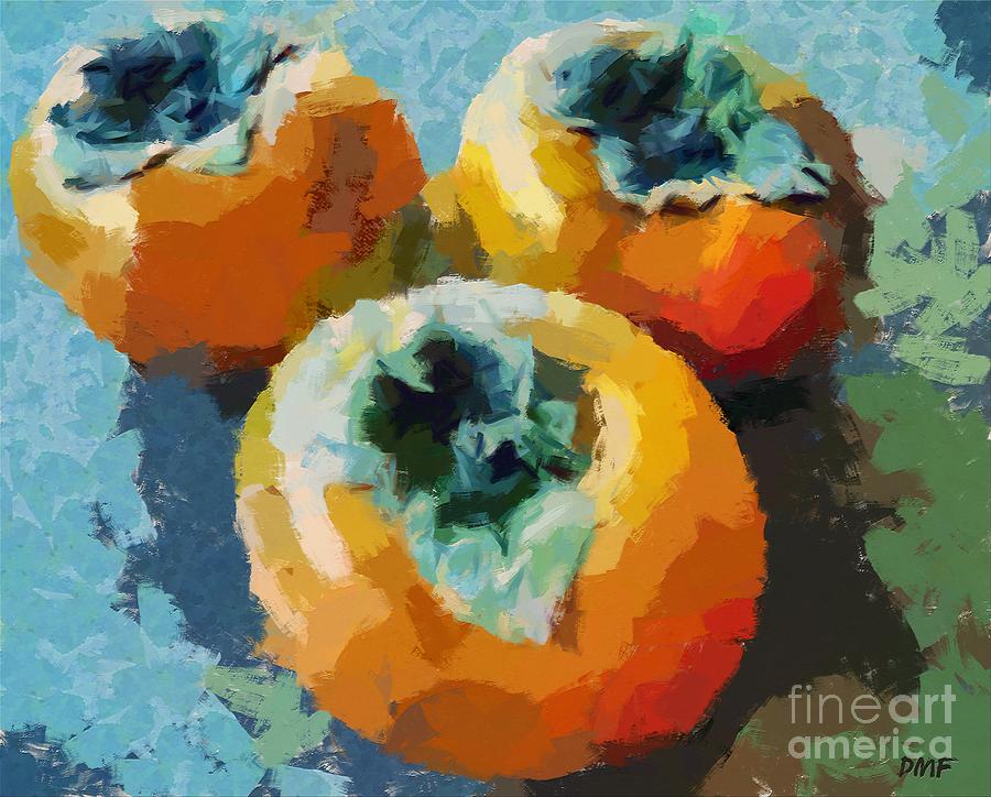 Fruit Painting - Persimmons by Dragica  Micki Fortuna