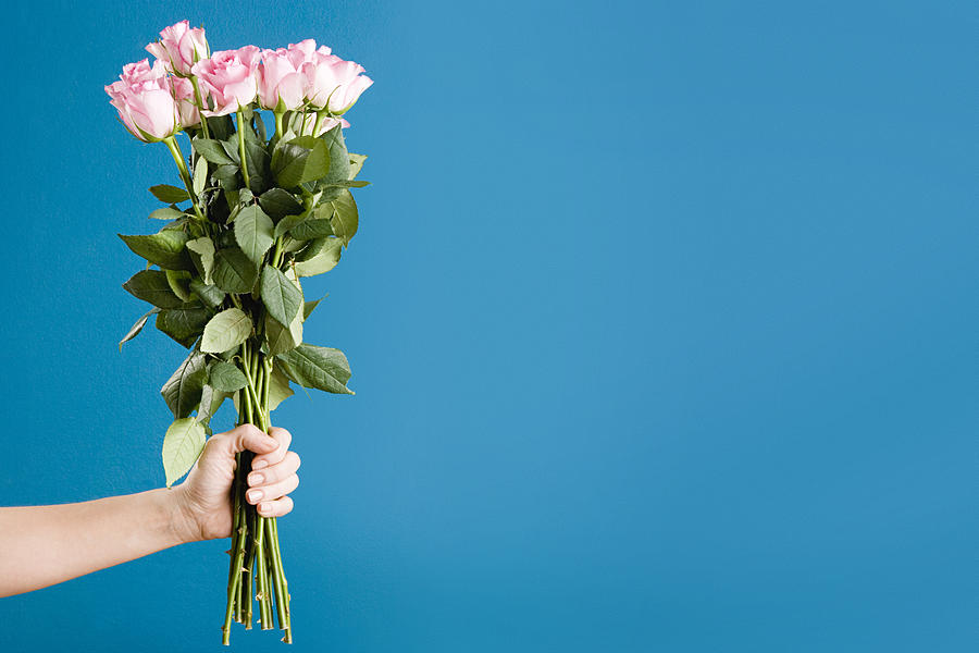 Person holding a bunch of roses Photograph by Image Source