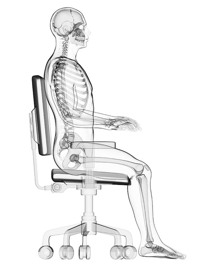 Person Sitting With Incorrect Posture Photograph by Sebastian Kaulitzki