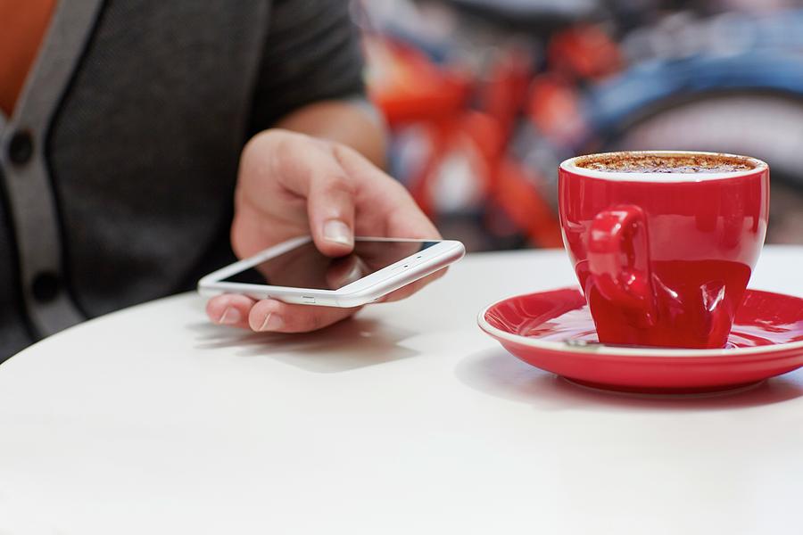 Person Using Smartphone With Coffee Photograph by Science Photo Library Person Using Smartphone With Coffee Photograph by Science Photo Library