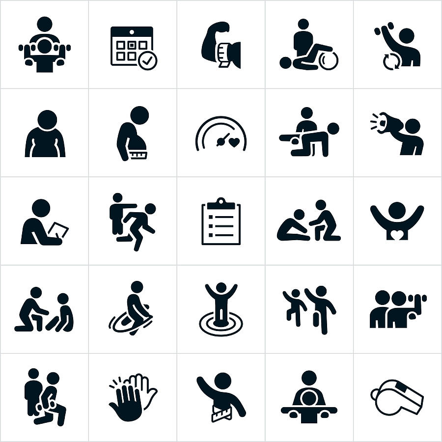 Personal Trainer Icons Drawing by Appleuzr
