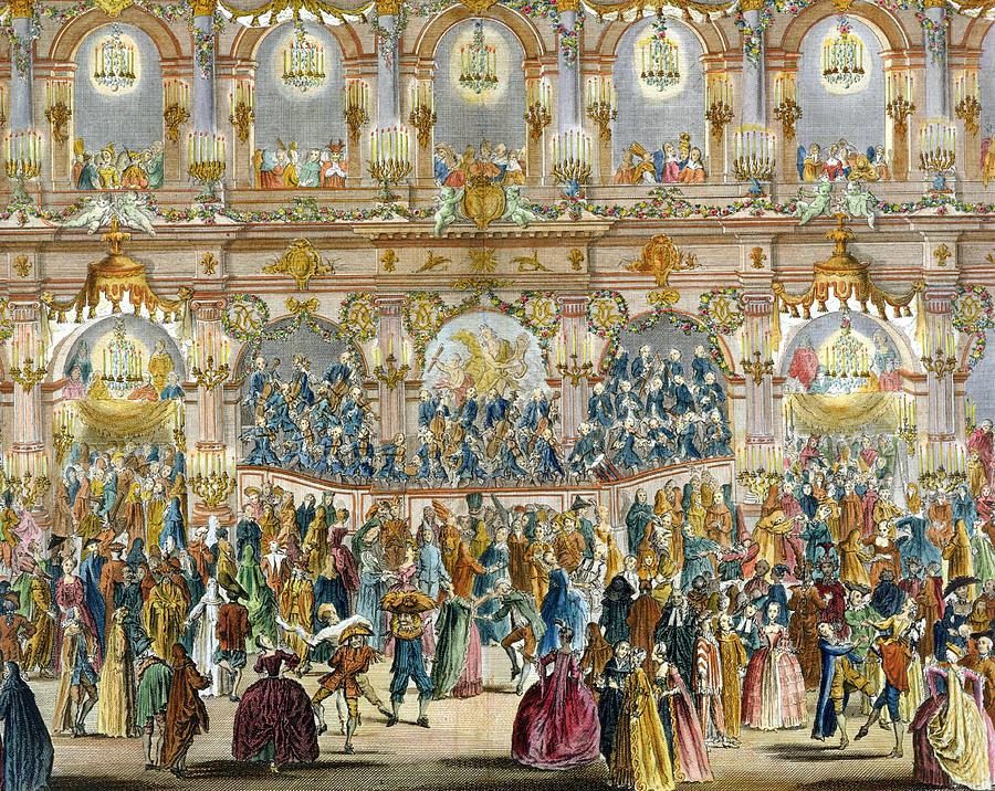 Perspective View Of The Ballroom Drawing by French School Fine Art