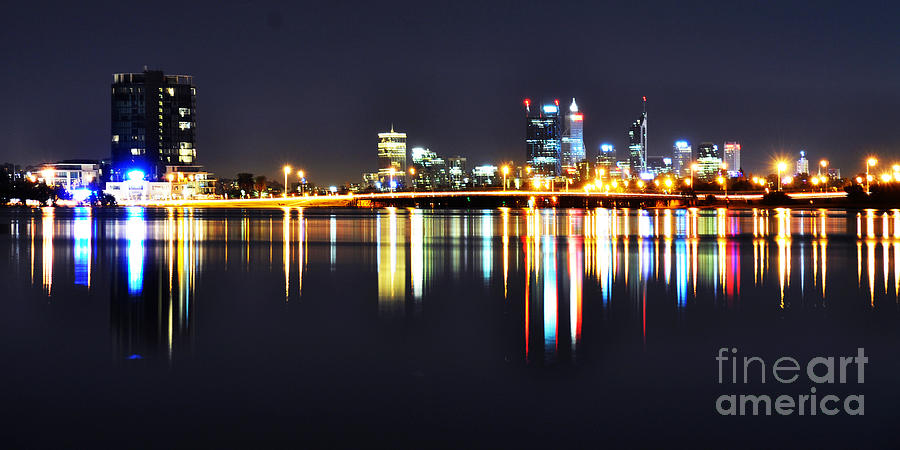 City Photograph - Perth City Skyline at Night by Phill Petrovic