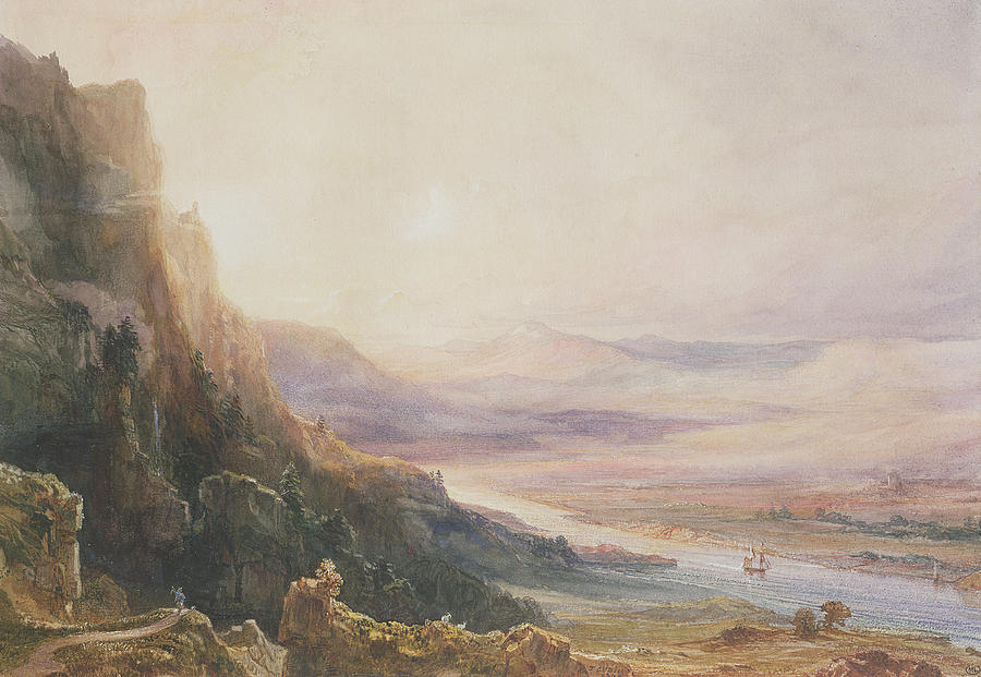 Mountain Photograph - Perth Landscape, 1850 Wc On Paper by Jean Antoine Theodore Gudin