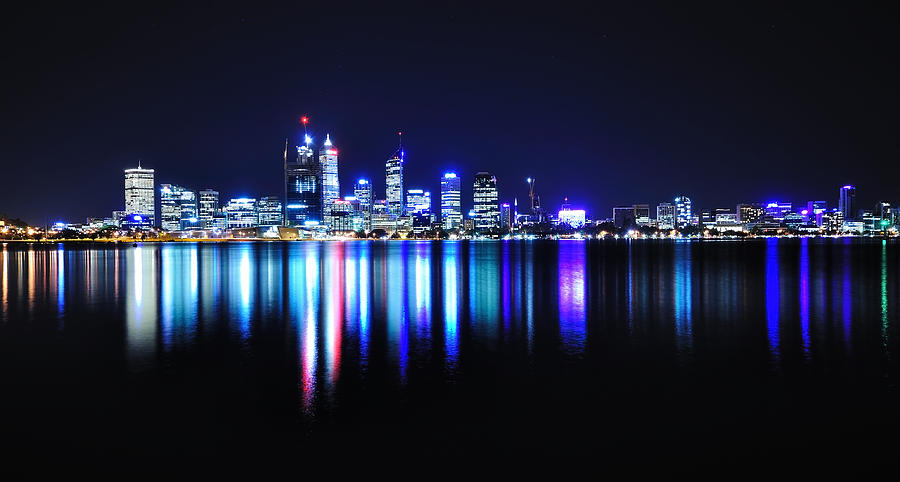 Perth Skyline by Night Photograph by Nora Carol Sahinun - Fine Art America