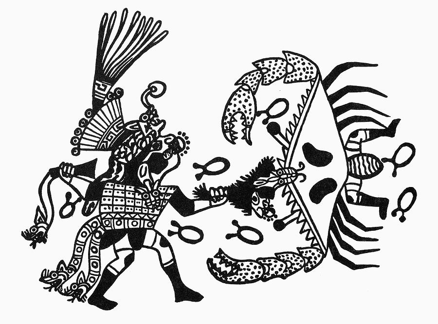 Peru Inca Gods Drawing by Granger