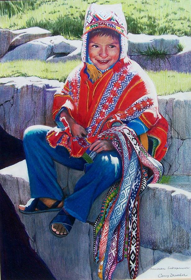 Peruvian entrepreneur Painting by Constance Drescher