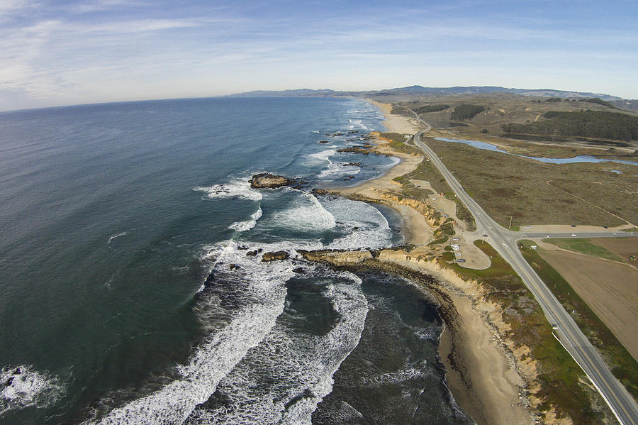Above Photograph - Pescadero Beach from above by David Levy