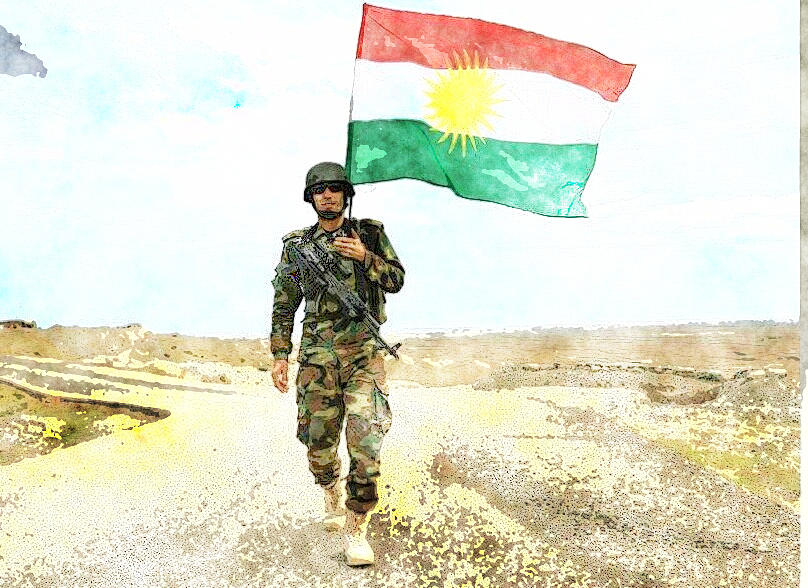 Peshmerga Flag Painting by MotionAge Designs