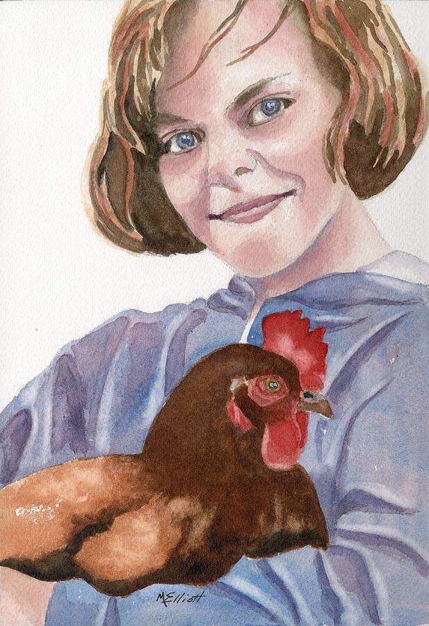 Chicken Painting - Pet Chicken by Marsha Elliott
