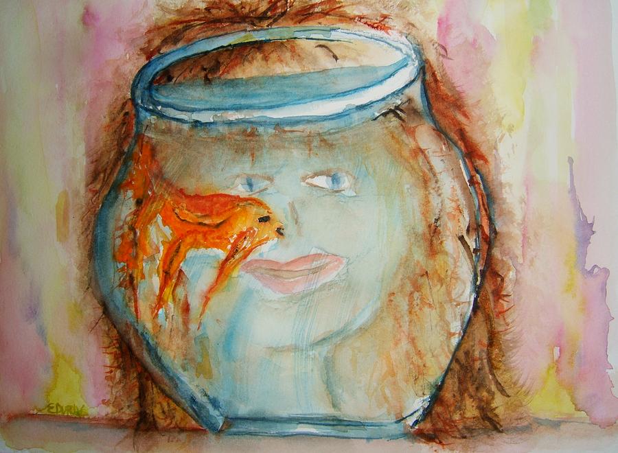 Pet Goldfish Painting by Elaine Duras