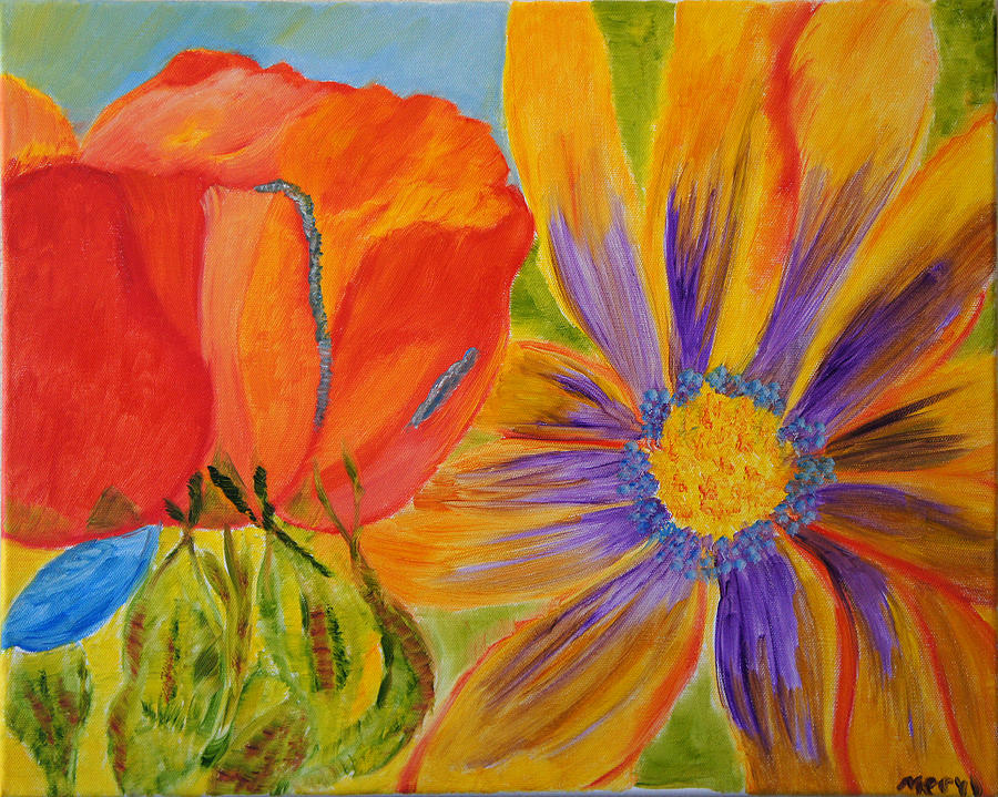 Petals Up Close Painting by Meryl Goudey