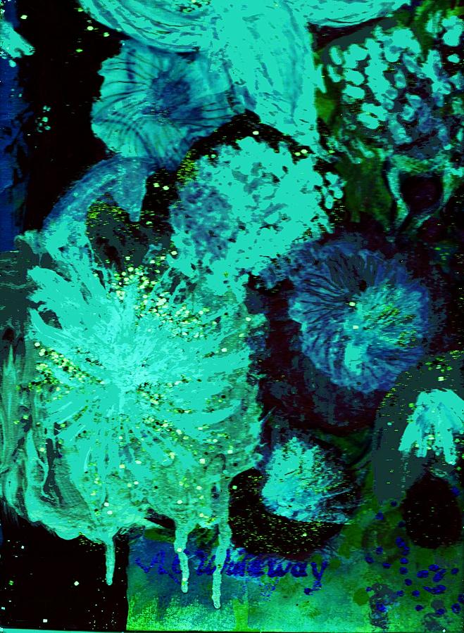 Flower Painting - Petals with Teadrops at Night by Anne-Elizabeth Whiteway
