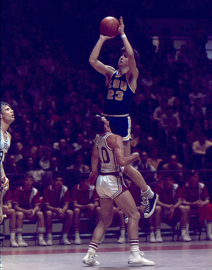 Pete Maravich Photograph - Pete Maravich Leaning Jumper by Retro Images Archive