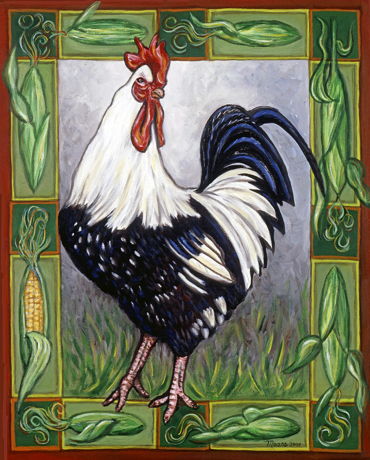 Animals Painting - Pete the Rooster by Linda Mears Animals Painting - Pete the Rooster by Linda Mears