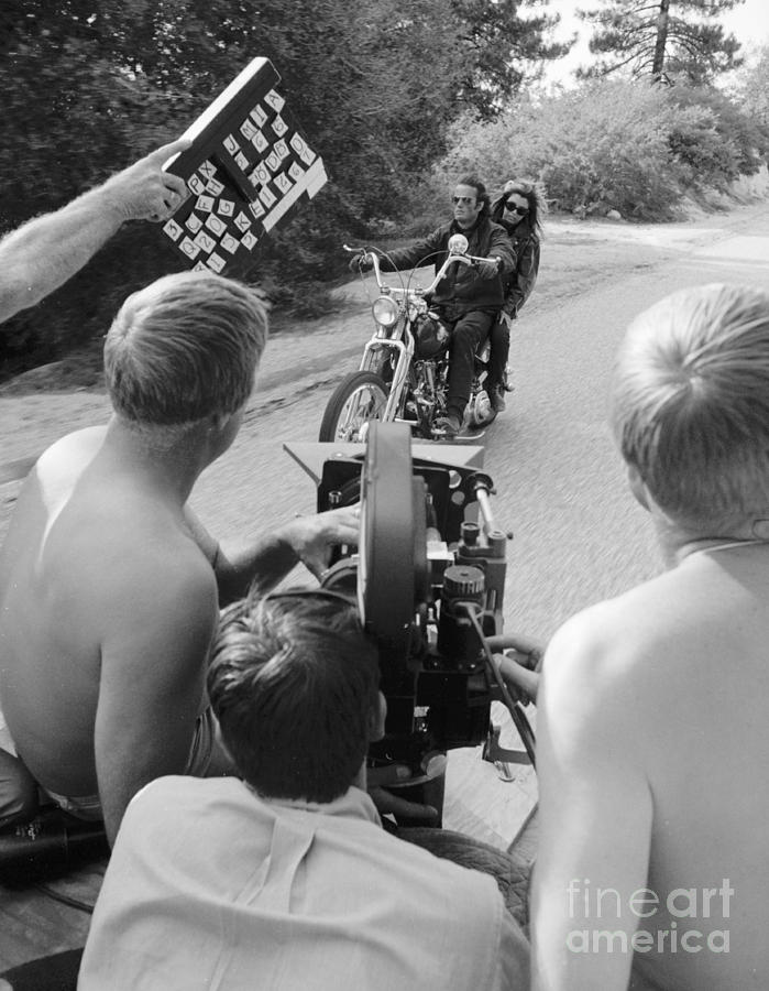 Peter Fonda And Nancy Sinatra With Film Crew Photograph