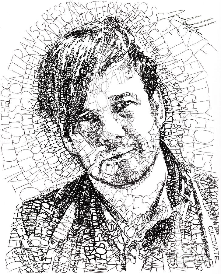 Michael Volpicelli Drawing - Peter Rollins by Michael Volpicelli