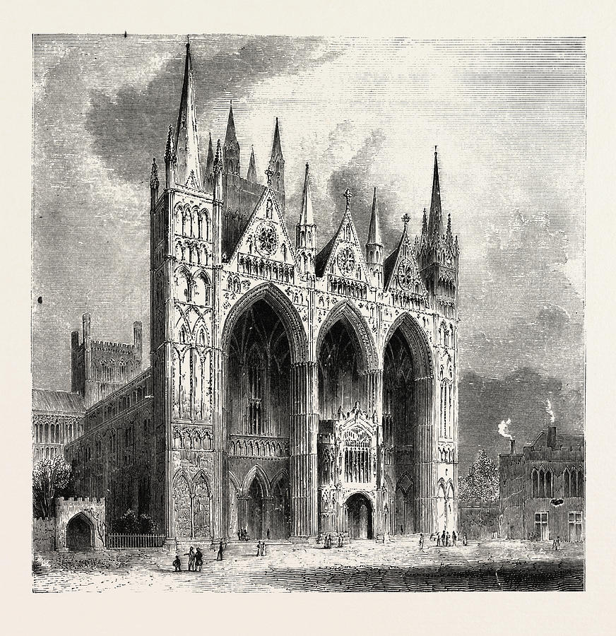 Peterborough Cathedral, In The United Kingdom Is The Seat Drawing by ...