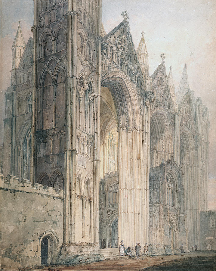 Thomas Girtin Painting - Peterborough Cathedral by Thomas Girtin