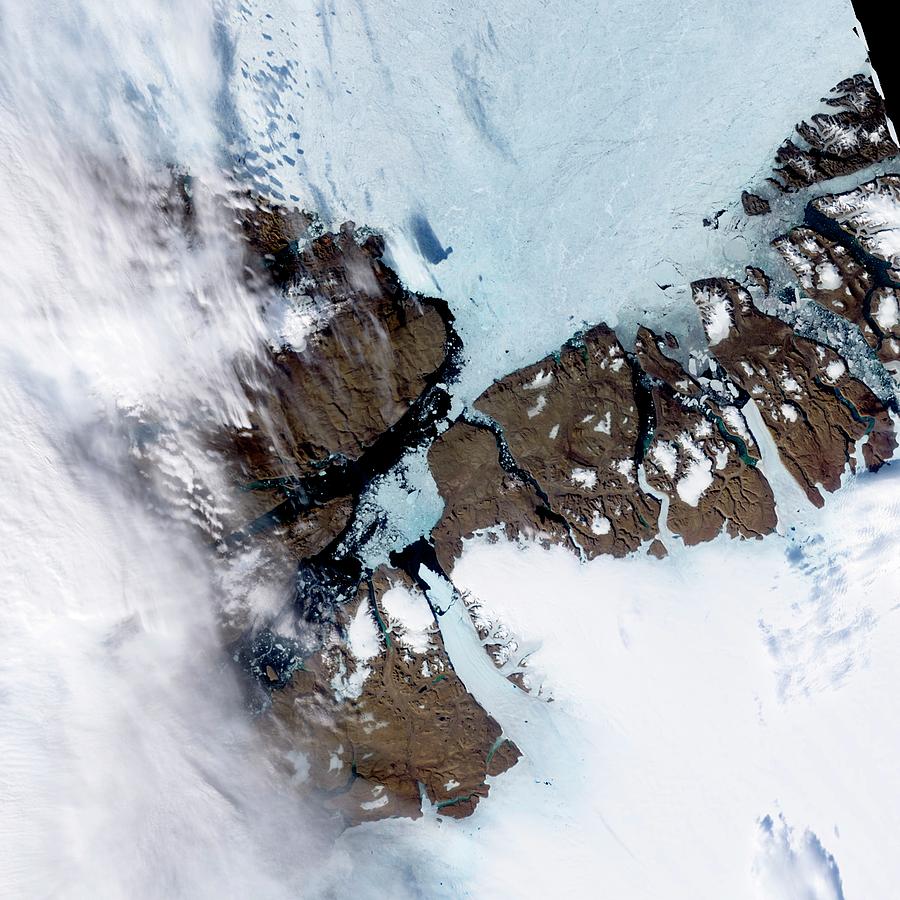 Petermann Glacier Calving Satellite Image Photograph by Nasa/science Photo Library