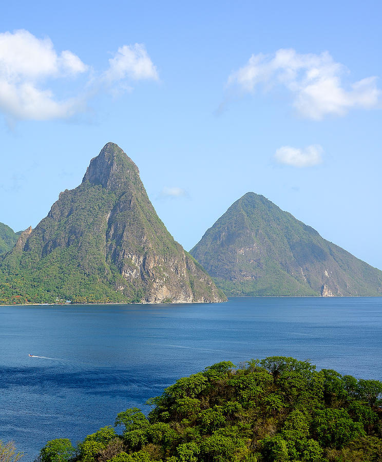 Petit and Gros Pitons - Saint Lucia Photograph by Brendan Reals