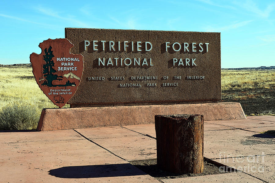 Petrified Forest National Park Entrance Sign Poster Edges Digital Art by Shawn OBrien