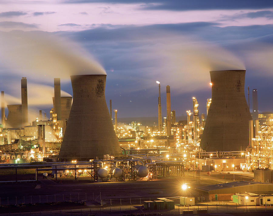Petrochemical Plant At Night Photograph by Andy Williams/science Photo Library