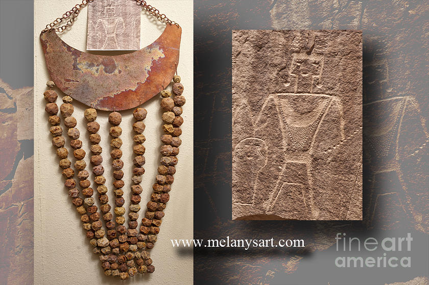 Petroglyph Inspired Chest Piece Jewelry by Melany Sarafis