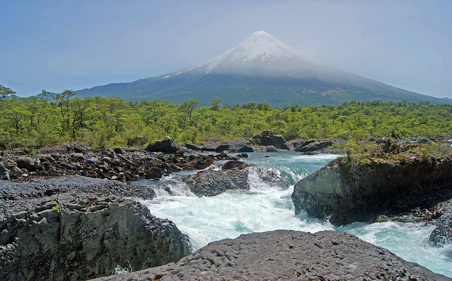 Petrohue Falls And Osorno Volcano Photograph by Pcontreras