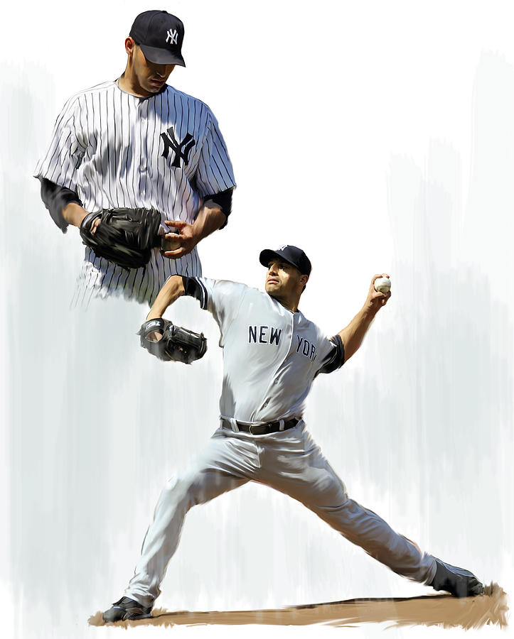 Pettitte  Andy Pettitte Painting by Iconic Images Art Gallery David Pucciarelli