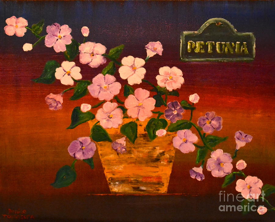 Petunia Painting by Denise Tomasura