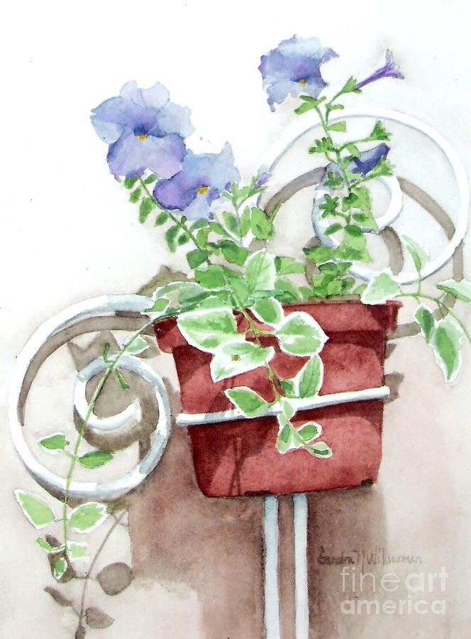 Petunias Painting by Sandra Neumann Wilderman