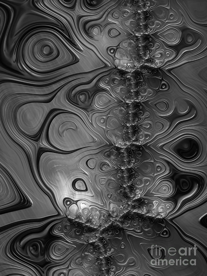 Pewter Fractal Abstract  Digital Art by Heidi Smith