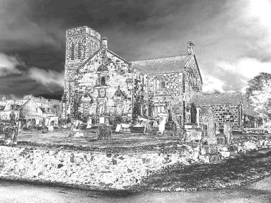 Pewter Photograph - Pewter Skies Over the Kirk by James Potts