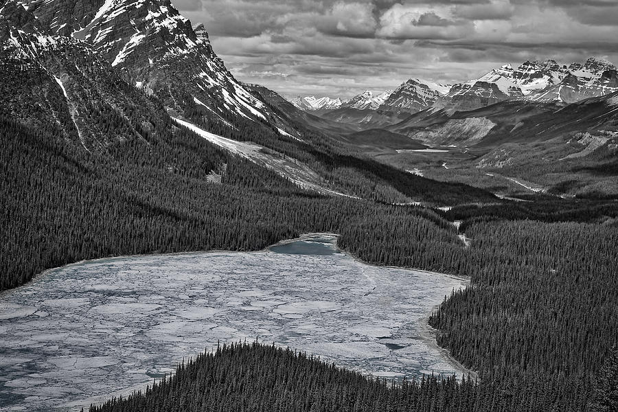Peyto Lake - Black and White Photograph by Stuart Litoff