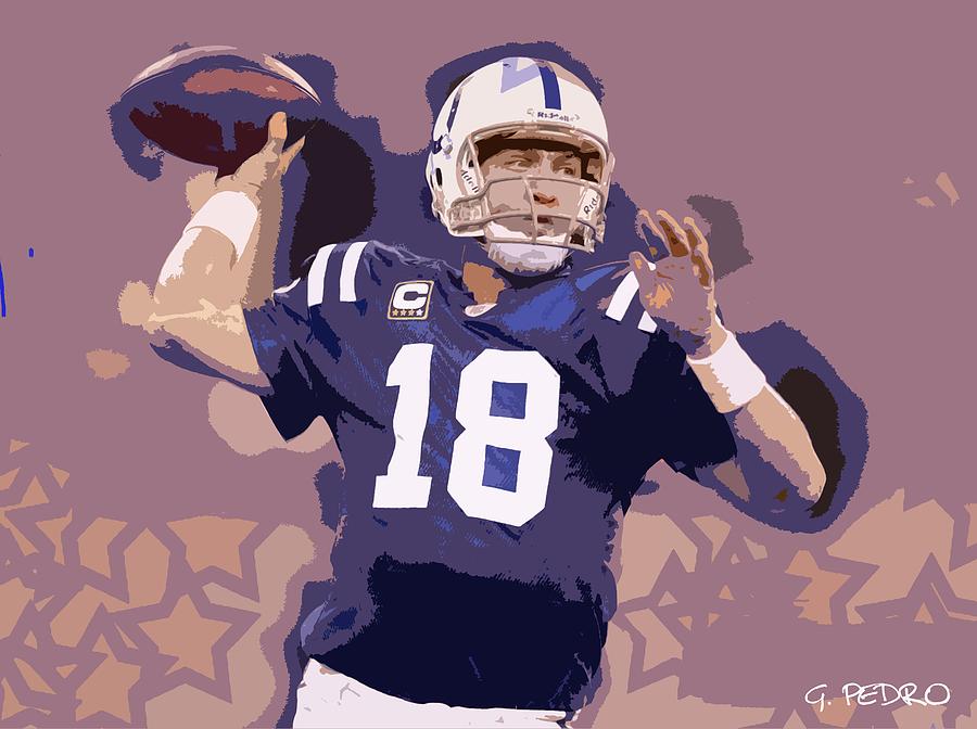 Peyton Manning Abstract Number 2 Photograph by George Pedro