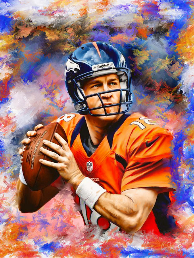 Denver Mixed Media - Peyton Manning by Dwayne  Graham