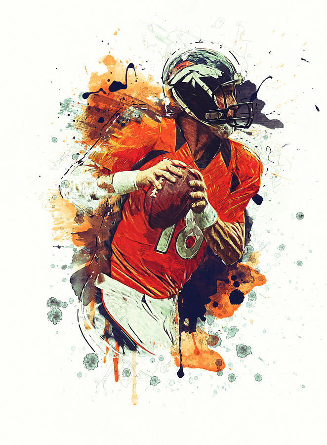 Peyton Manning Digital Art by Hoolst Design