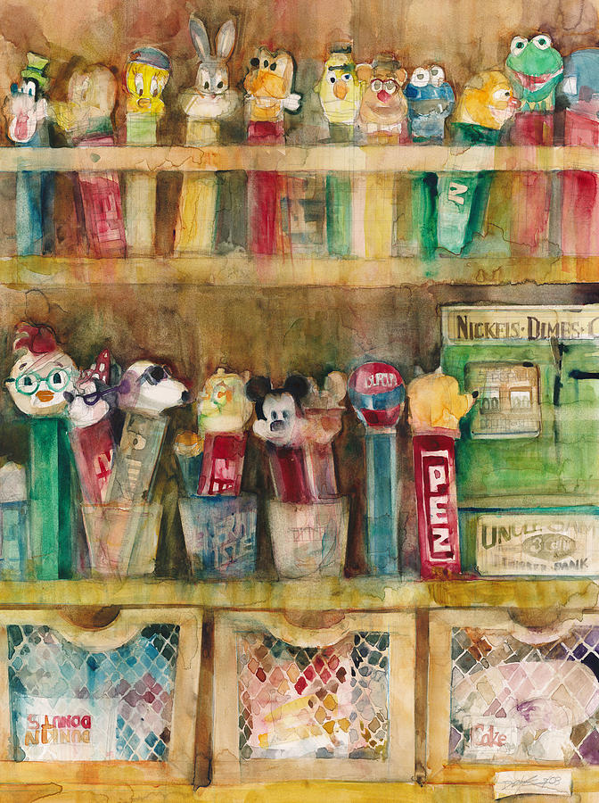 Candy Painting - Pez Collection by Dorrie Rifkin