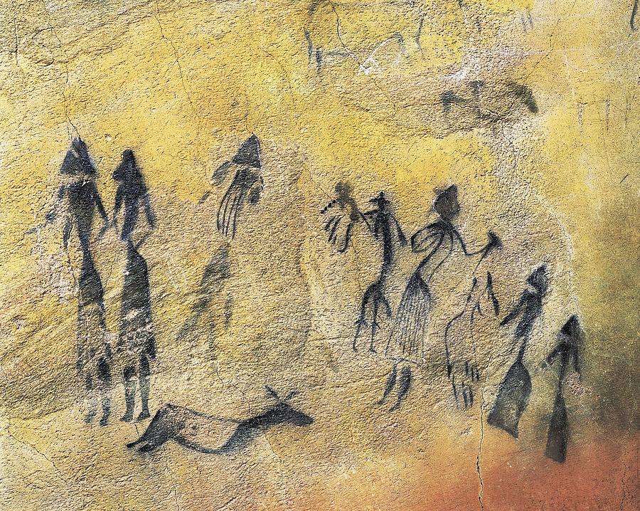 Prehistoric Photograph - Phallic Dance. Mesolithic Art. Cave by Everett