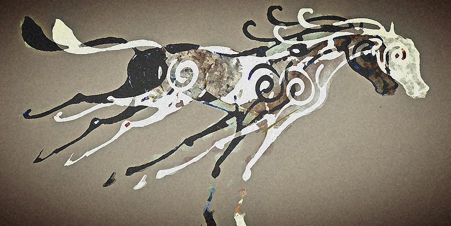 Horse Digital Art - Phantom pace by Ellsbeth Page