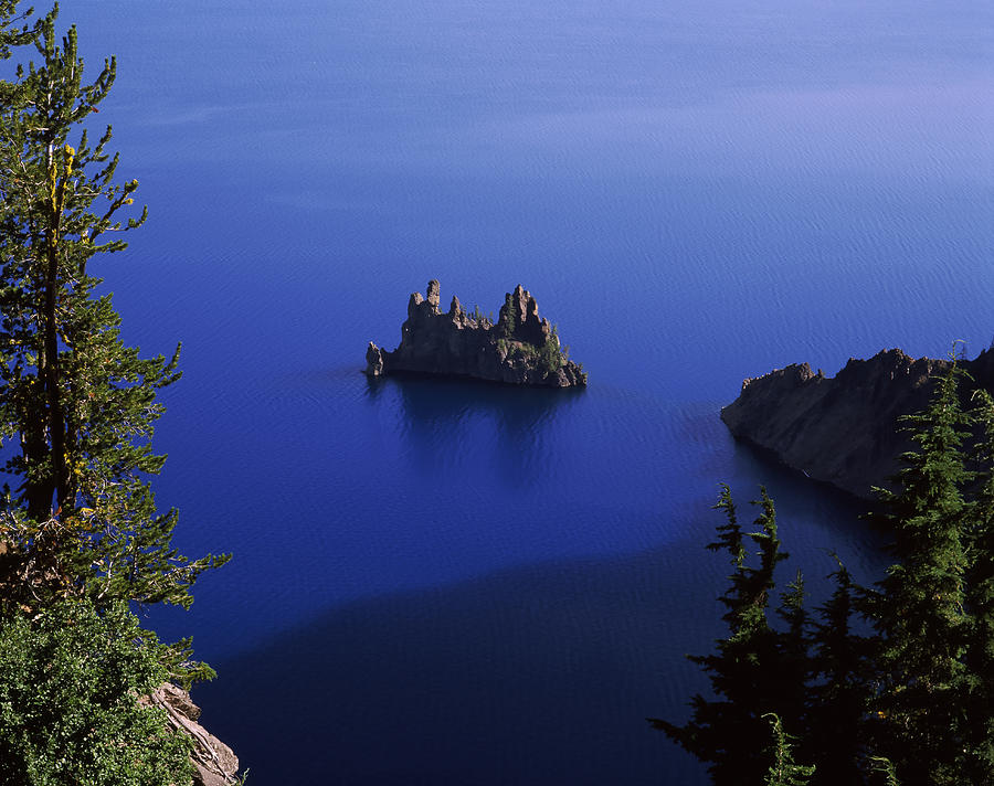 Crater Lake National Park Photograph - Phantom Ship Island Viewed From Sun by Panoramic Images