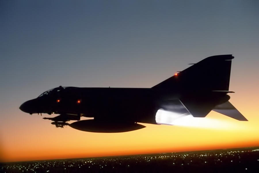 Jet Photograph - Phantom Sunset by Peter Chilelli