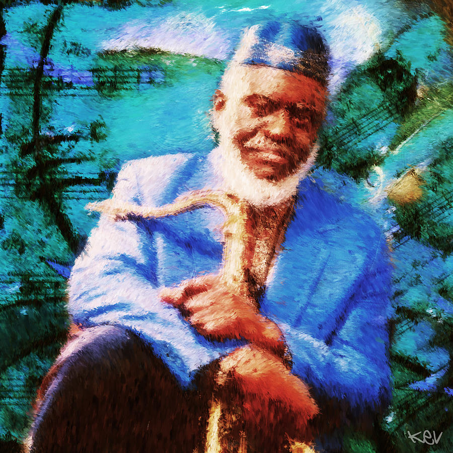 Music Painting - Pharaoh Sanders by Kevin Rogerson