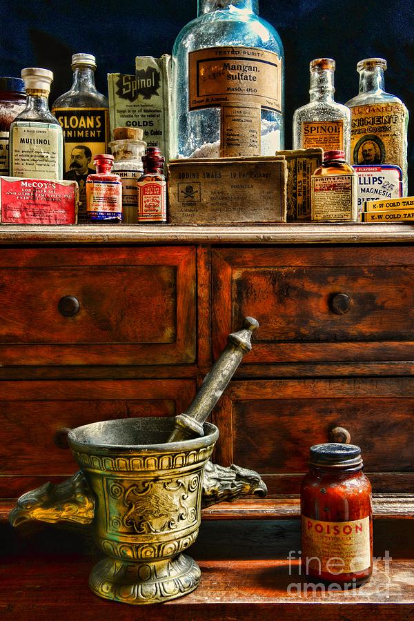 Vintage Photograph - Pharmacist  Old Medicine by Paul Ward