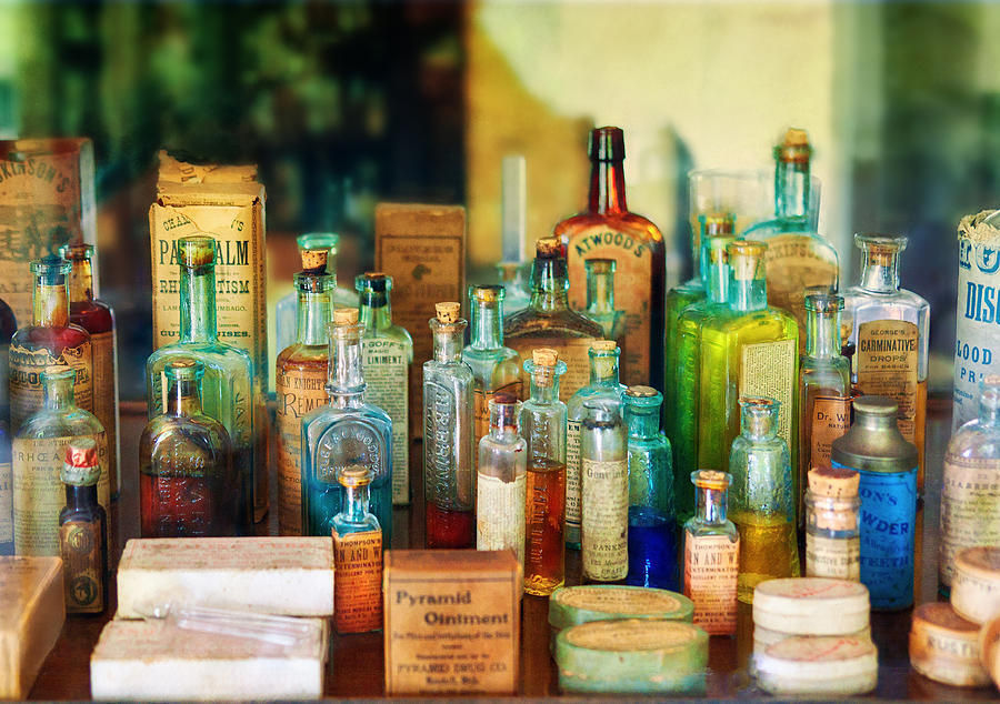 Vintage Photograph - Pharmacist - Whatever ails ya - II by Mike Savad