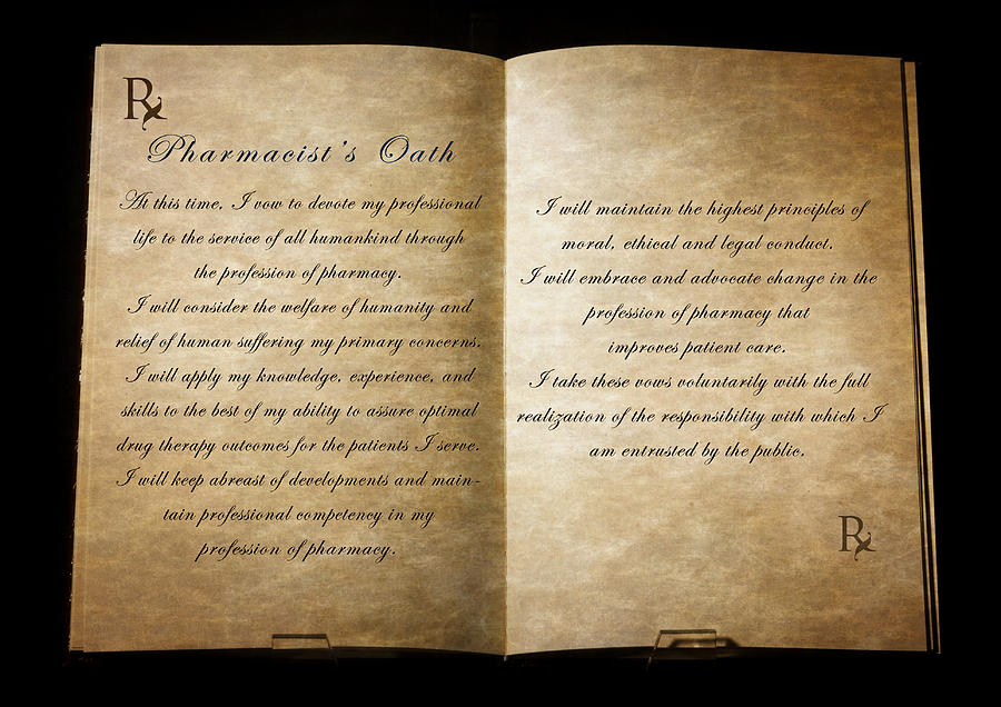 Pharmacists Oath Photograph by Cecil Fuselier